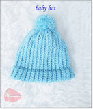 Knit Baby Hat With Pom Pom/ Baby Knit Winter Hat with Pompom / Classic knit baby hat